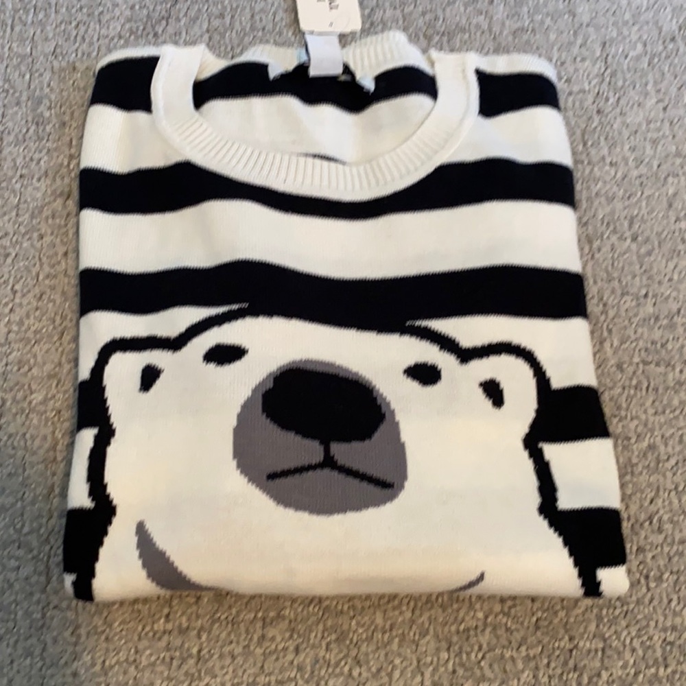 Forever 21 Striped Polar Bear Sweater